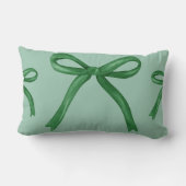 可愛エレガントい緑色の弓形 ランバークッション (裏面)