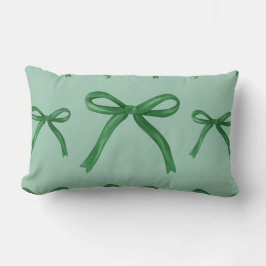 可愛エレガントい緑色の弓形 ランバークッション