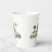 可愛エレガントい赤納屋周囲の庭農場動物の赤ちゃんシャワー 紙コップ (左)