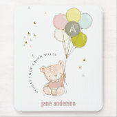 可愛エレガントい赤面ベアバルーンモノグラガーリーム マウスパッド (正面)