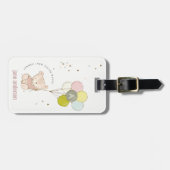 可愛エレガントい赤面ベアバルーンモノグラガーリーム ラゲッジタグ (正面横)