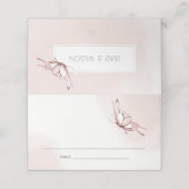 可愛エレガントい赤面水彩蝶結婚の プレイスカード (外部開封)