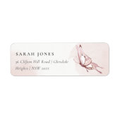 可愛エレガントい赤面水色バタフライアドレス ラベル (正面)