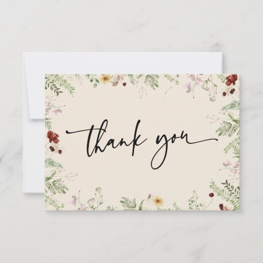 可愛エレガントい野花サンキューカード サンキューカード (正面)
