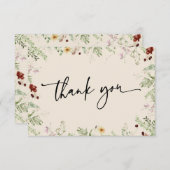 可愛エレガントい野花サンキューカード サンキューカード (正面/裏面)