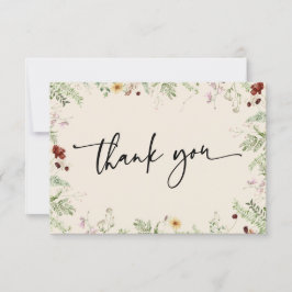 可愛エレガントい野花サンキューカード サンキューカード