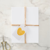 可愛エレガントい金ゴールドカスタムハートバレンタインデー ギフトタグ (麻糸付属)