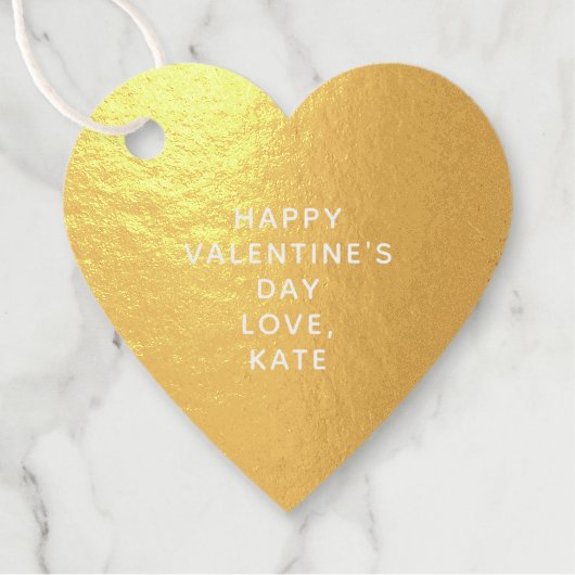 可愛エレガントい金ゴールドカスタムハートバレンタインデー フェイバータグ (正面)