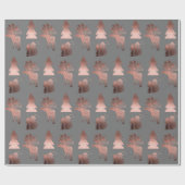 可愛エレガントい銅バラ金ゴールドクリスマスパターン ラッピングペーパー (フラット)