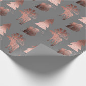 可愛エレガントい銅バラ金ゴールドクリスマスパターン ラッピングペーパー (角)