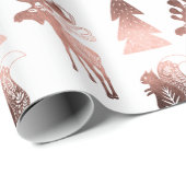 可愛エレガントい銅バラ金ゴールドクリスマスパターン ラッピングペーパー (ロールコーナー)