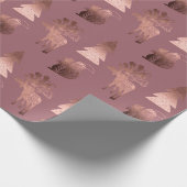 可愛エレガントい銅バラ金ゴールドクリスマスパターン ラッピングペーパー (角)