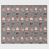 可愛エレガントい銅バラ金ゴールドクリスマスパターン ラッピングペーパー (フラット)