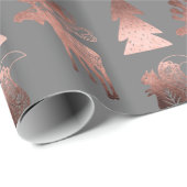 可愛エレガントい銅バラ金ゴールドクリスマスパターン ラッピングペーパー (ロールコーナー)