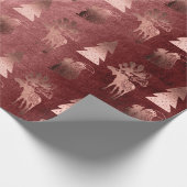 可愛エレガントい銅バラ金ゴールドクリスマスパターン ラッピングペーパー (角)