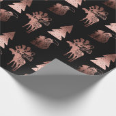 可愛エレガントい銅バラ金ゴールドクリスマスパターン ラッピングペーパー (角)