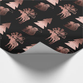 可愛エレガントい銅バラ金ゴールドクリスマスパターン ラッピングペーパー (角)