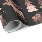 可愛エレガントい銅バラ金ゴールドクリスマスパターン ラッピングペーパー (ロールコーナー)