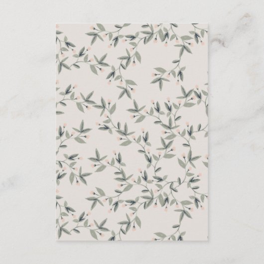 可愛エレガントい鹿フローラ結婚クレスト詳細 エンクロージャーカード (裏面)