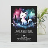 可愛エレガントらしい猫誕生日 招待状 (スタンド正面)