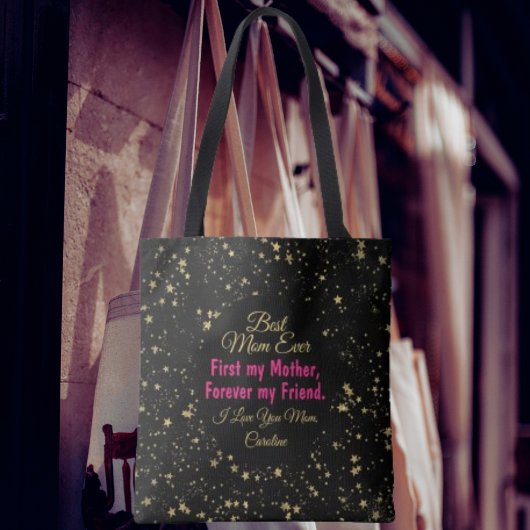 可愛エレガントモダンい母ピンクの金ゴールド母の日 トートバッグ