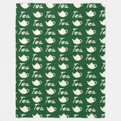 可愛エレガントモダンい美味しい熱緑茶 フリースブランケット (正面)