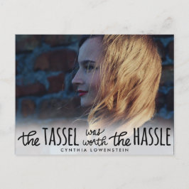 可愛カジュアルい台本大学院ブラックタイポグラフィ写真 インビテーションポストカード