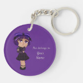 可愛カスタマイズいブラックベリーチビ（小さくかわいく書いた感じ） キーホルダー (裏面)