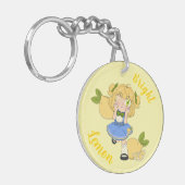 可愛カスタマイズいレモンチビ（小さくかわいく書いた感じ）のキーチェーン キーホルダー (正面左)