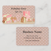 可愛カスタマイズいロマンチックなギフトショップのドットのパターン 名刺 (正面/裏面)