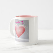 可愛カスタマイズい名前&プレゼント用の写真 ツートーンマグカップ (正面左)