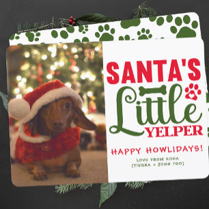可愛カスタマイズい犬の写真クリスマスパピー写真 シーズンカード