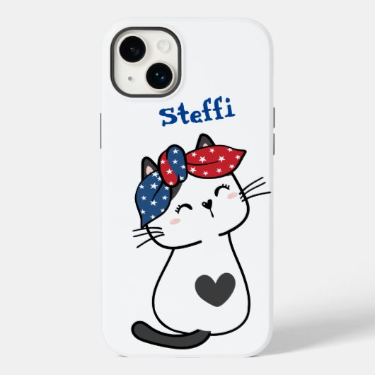 可愛カスタマイズい眠い白猫 Case-Mate iPhoneケース (裏面)