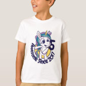 可愛カスタマイズい誕生日ユニコーン漫画 Tシャツ (正面)