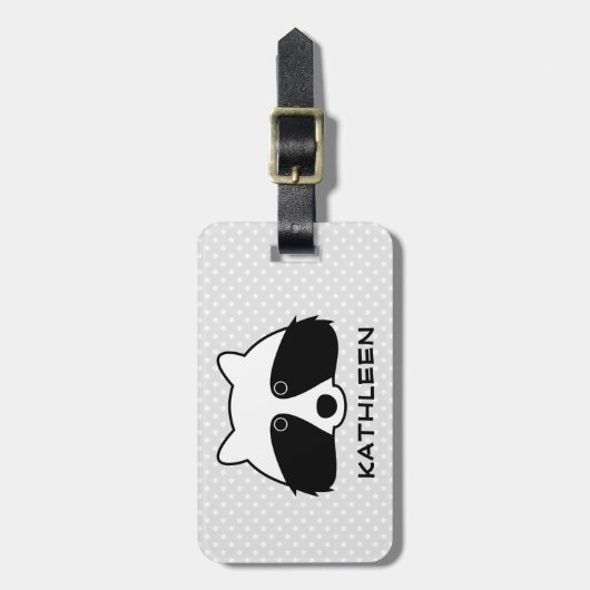 可愛カスタムいアライグマの旅行手荷物のタ子供へグ ラゲッジタグ (正面縦)