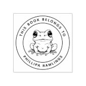 可愛カスタムいカエルこの本は子どもの名前だ ラバースタンプ (インプリント)