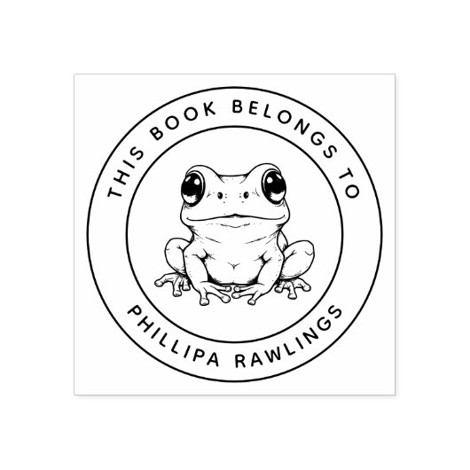 可愛カスタムいカエルこの本は子どもの名前だ ラバースタンプ (インプリント)