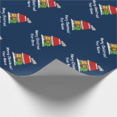 可愛カスタムいキャビンの家でクリスマスギフトラップ ラッピングペーパー (角)