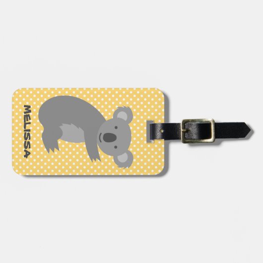 可愛カスタムいコアラ熊の女の子のための旅行ラゲッジタグ ラゲッジタグ (正面横)
