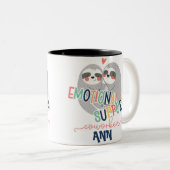 可愛カスタムいナマケモノのサポート同僚 ツートーンマグカップ (正面右)