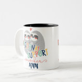 可愛カスタムいナマケモノのサポート同僚 ツートーンマグカップ (正面左)