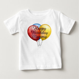 可愛カスタムいハッピーバースデーママベビーシャツ ベビーTシャツ