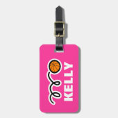 可愛カスタムいバスケットボールデザイン付きラゲッジタグ ラゲッジタグ (正面縦)