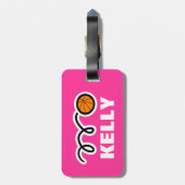 可愛カスタムいバスケットボールデザイン付きラゲッジタグ ラゲッジタグ (裏面縦)