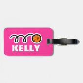 可愛カスタムいバスケットボールデザイン付きラゲッジタグ ラゲッジタグ (裏面横)