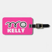 可愛カスタムいバレーボールデザイン付き荷物タグ ラゲッジタグ (正面横)