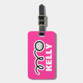 可愛カスタムいバレーボールデザイン付き荷物タグ ラゲッジタグ (正面縦)