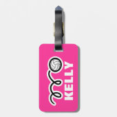 可愛カスタムいバレーボールデザイン付き荷物タグ ラゲッジタグ (裏面縦)