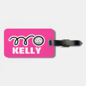 可愛カスタムいバレーボールデザイン付き荷物タグ ラゲッジタグ (裏面横)