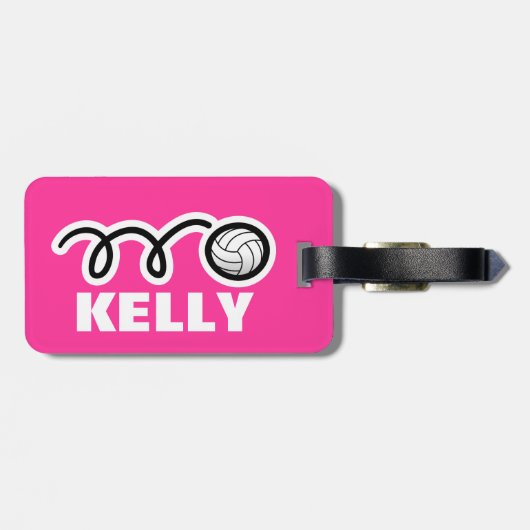 可愛カスタムいバレーボールデザイン付き荷物タグ ラゲッジタグ (裏面横)